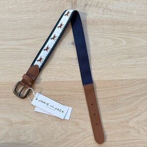 Janie and Jack Navy and Brown Horse Print Belt